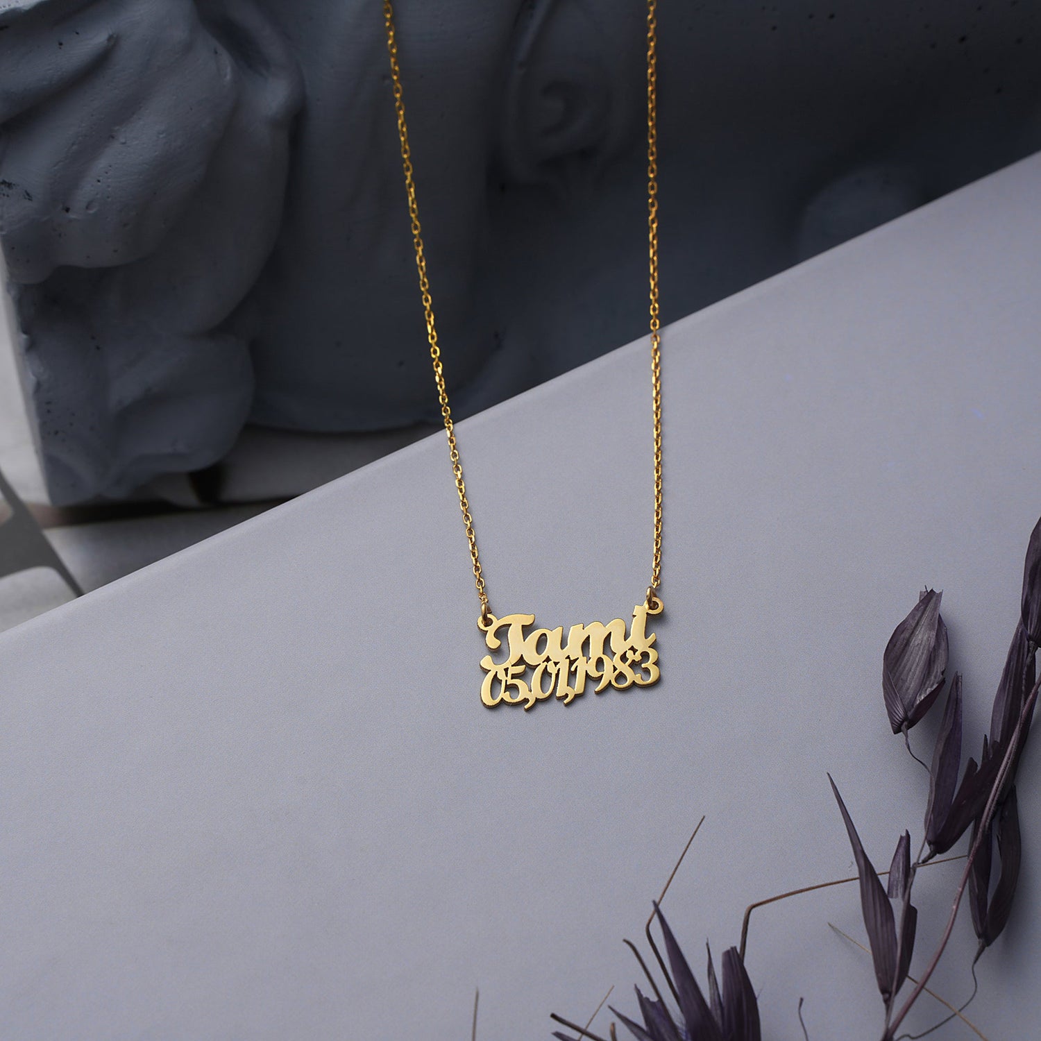 Name Necklace Double Line